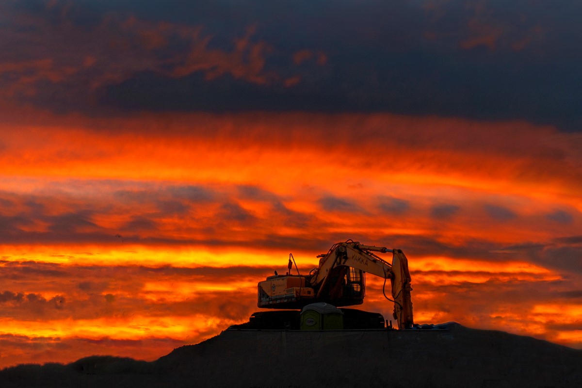 Construction site in Sunset - Jiongxin Peng